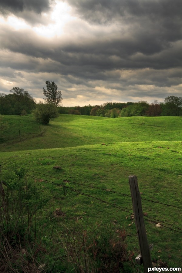 Rolling farm hills photoshop picture